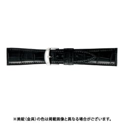 BWE030AU [時計ベルト グレーシャスワニ革 22mm幅 ブラック]