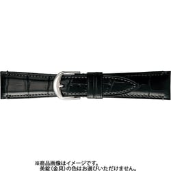 BKE008AW [時計ベルト 牛革型押し 24mm幅 ブラック]