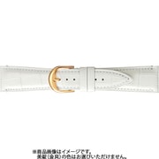BKE008WU [時計ベルト 牛革型押し 22mm幅 ホワイト]