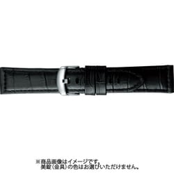 BKE003AU [時計ベルト 牛革型押し 22mm幅 黒]