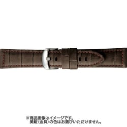 BKE003BU [時計ベルト 牛革型押し 22mm幅 チョコ]