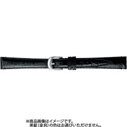 BKE007AL [時計ベルト 牛革型押し 14mm幅 ブラック]