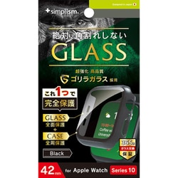 TR-AW2443-GLPC-GOCBK [Apple Watch 42mm Series 10 ゴリラガラス 高透明 ガラス一体型PCケース ブラック]