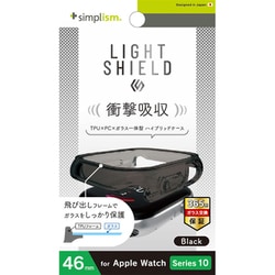 TR-AW2446-GLLD-CCBK [Apple Watch 46mm Series 10 [LIGHT SHIELD＋] 衝撃吸収 高透明 ガラス一体型TPUケース ブラック]