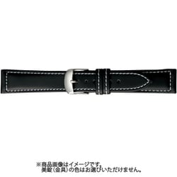 BGE001W1S [時計ベルト 合成ラバー 20mm幅 黒×白ステッチ]
