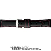 BGE002R1U [時計ベルト 合成ラバー 22mm幅 黒×赤ステッチ]