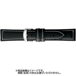 BGE002W1W [時計ベルト 合成ラバー 24mm幅 黒×白ステッチ]