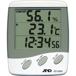 A&D 温湿度計 AD5680 一般（ISO）校正付（検査成績書+トレサビリティ体系図） AD5680-00A00