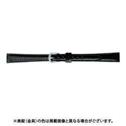 BTE552AF [時計バンド リザード（トカゲ革） ロングサイズ 10mm ブラック]