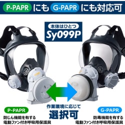 SY099P-H(L) [シゲマツ 電動ファン付き呼吸用保護具 Sy099P（フィルタ・吸収缶別売り）（20671）]