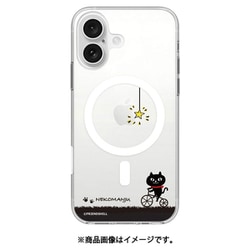 ABF27236i16 [iPhone 16 用 MagSafe対応 クリアケース ネコマンジュウ サイクリング]