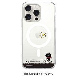 ABF27237i16PR [iPhone 16 Pro 用 MagSafe対応 クリアケース ネコマンジュウ サイクリング]