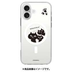 ABF27244i16 [iPhone 16 用 MagSafe対応 クリアケース ネコマンジュウ ノゾイテゴラン]