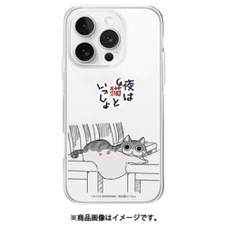 ABF27291i16PR [iPhone 16 Pro 用 クリアケース 夜は猫といっしょ キュルガポーズ]