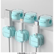 マグネット開閉式ケーブルホルダー クリアーブルー 3個セット LU-MCH03CBLF