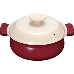 軽いセラミック IH対応 卓上鍋 18cm レッド （IH・ガス火対応） RB-3213