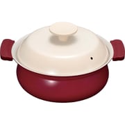 軽いセラミック IH対応 卓上鍋 18cm レッド (IH・ガス火対応) RB-3213