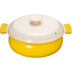 軽いセラミック IH対応 卓上鍋 24cm イエロー （IH・ガス火対応） RB-3215