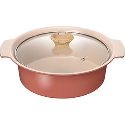 アルモンデ IH対応 卓上鍋 24cm レッド 余った食材で豪華見え おかず鍋 （IH・ガス火対応） RB-3308