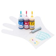 詰め替えインク Canon BC366用 カラー (10回分) 工具付きセット INK-C366S30S