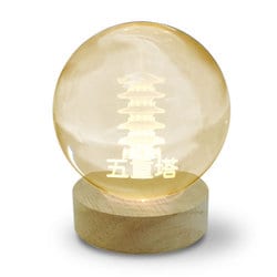 3Dクリスタルボールライト 五重塔 電球色 CRYBALL-GOJU-WA