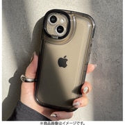 1821-15-BLACK [iPhone 15用 角がまぁるいスタンドケース ブラック]