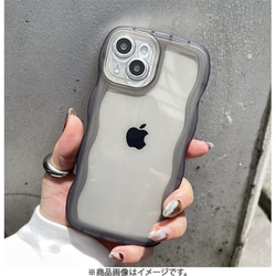 1818-15-BLACK [iPhone 15用 クリアなくねくねケース ブラック]