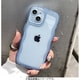 1818-15-BLUE [iPhone 15用 クリアなくねくねケース ブルー]