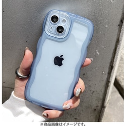 1818-15-BLUE [iPhone 15用 クリアなくねくねケース ブルー]