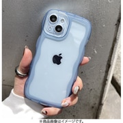 1818-15-BLUE [iPhone 15用 クリアなくねくねケース ブルー]