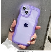 1818-15-PURPLE [iPhone 15用 クリアなくねくねケース パープル]