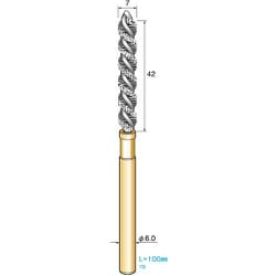 BM270S [アルゴファイル C砥粒入 ナイロンブラシスパイラル Φ7X42 Φ6軸]