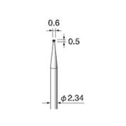 CC121 [アルゴファイル 超硬カッタースパイラルカット Φ0.6X0.5 Φ2.34軸]