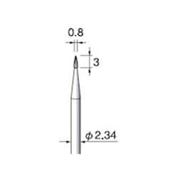 CC136 [アルゴファイル 超硬カッタースパイラルカット Φ0.8X3 Φ2.34軸]