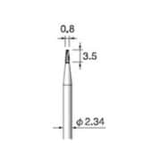 CC191 [アルゴファイル 超硬カッタースパイラルカット Φ0.8X3.5 Φ2.34軸]