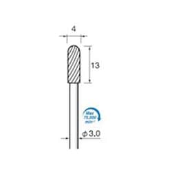 CC501 [アルゴファイル 超硬カッタースパイラルカット Φ4X13 Φ3.0軸]
