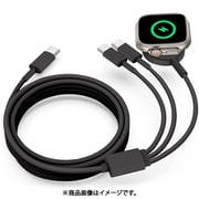 3in1 Apple watch ワイヤレス充電器+TYPE-Cケーブル 1.2m ブラック RM-2323(BK1.2)