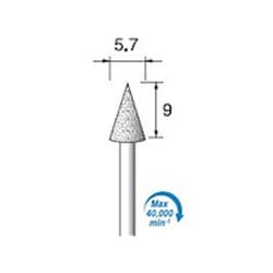 ED156 [アルゴファイル 電着ダイヤモンドバー#140 Φ5.7X9 Φ2.34軸]