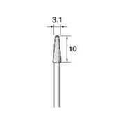 ED177 [アルゴファイル 電着ダイヤモンドバー140 Φ3.1X10 Φ2.34軸]