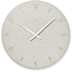 掛時計 珪藻土の時計 洗い出し ホワイト NY23-06 WH