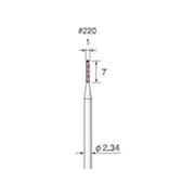 GS101 [アルゴファイル 軸付ピンク砥石 PA#220 Φ1X7 Φ2.34軸 5本入り]