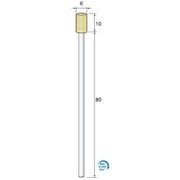 GS1352 [アルゴファイル ロングシャンクイエロー砥石 WA#120 Φ6X10 Φ3.0軸L80 5本入り]