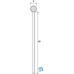 GS1408R [アルゴファイル ロングシャンクホワイト砥石 WA#100 Φ8 Φ3.0軸 軸長L80 5本入り]