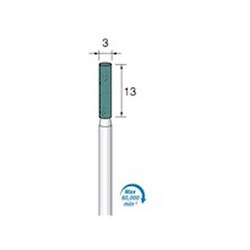 GS322 [アルゴファイル 軸付グリーン砥石#100 Φ3X13 Φ3.0軸 GC砥粒 5本入り]