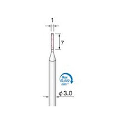 GS391 [アルゴファイル 軸付精密研削単結晶砥石 SG#220 Φ1X7 Φ3.0軸 5本入り]
