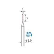 GS391 [アルゴファイル 軸付精密研削単結晶砥石 SG#220 Φ1X7 Φ3.0軸 5本入り]