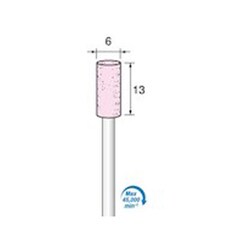 GS397 [アルゴファイル 軸付精密研削単結晶砥石 SG#100 Φ6X13 Φ3.0軸 5本入り]