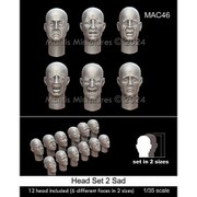 MAC46 1/35 汎用ヘッドセット2 悲しみの表情 12個入 [プラモデル用パーツ]