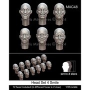 MAC48 1/35 汎用ヘッドセット4 笑いの表情 12個入 [プラモデル用パーツ]