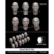 MAC49 1/35 汎用ヘッドセット5 表情ミックス 12個入 [プラモデル用パーツ]